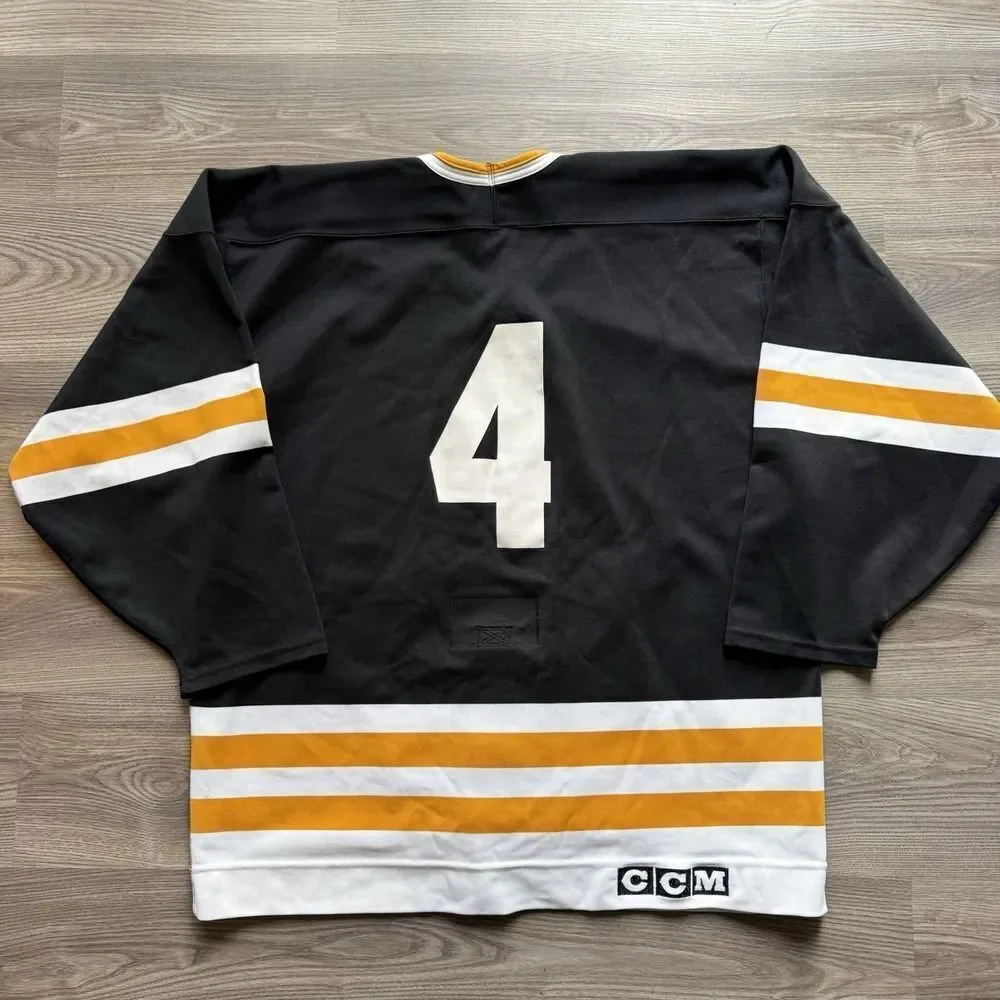 VINTAGE CCM MASKA PITTSBURGH PENGUINS BOSTON BRUINS AUTHENTIC BLANK JERSEY 52